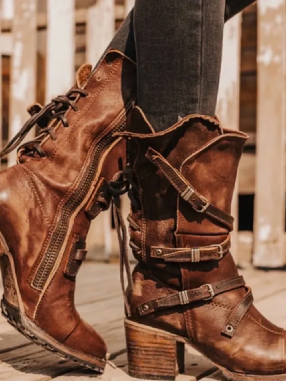 Freebird by Steven Women’s Leather Cora Brown Boot Size 8